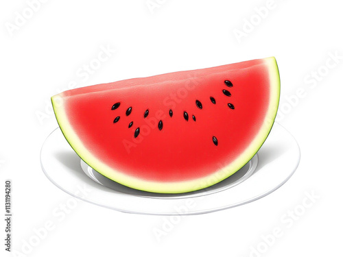 Watermelon slice isolated on Transparent background