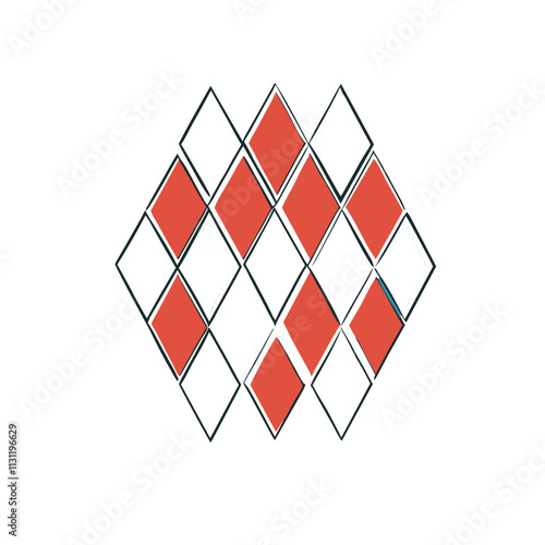 Red and white diamond pattern