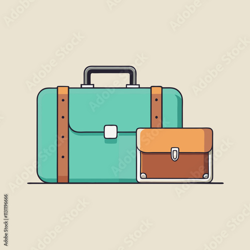 Stylish Luggage Set for Business and Leisure Trips cartoon style vector design.