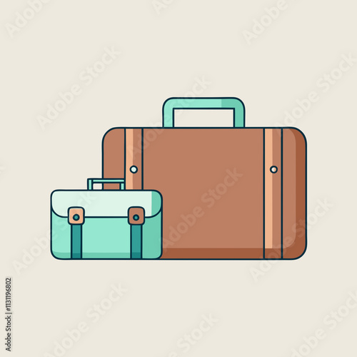 Stylish Luggage Set for Business and Leisure Trips cartoon style vector design.