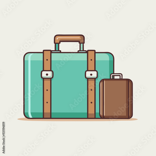 Stylish Luggage Set for Business and Leisure Trips cartoon style vector design.