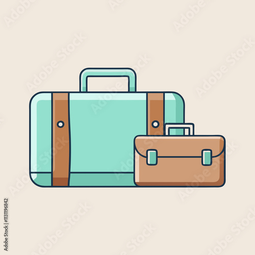 Stylish Luggage Set for Business and Leisure Trips cartoon style vector design.