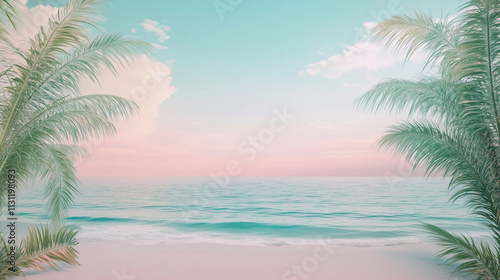 Wallpaper Mural palm tree with pastel sea view for background  Torontodigital.ca