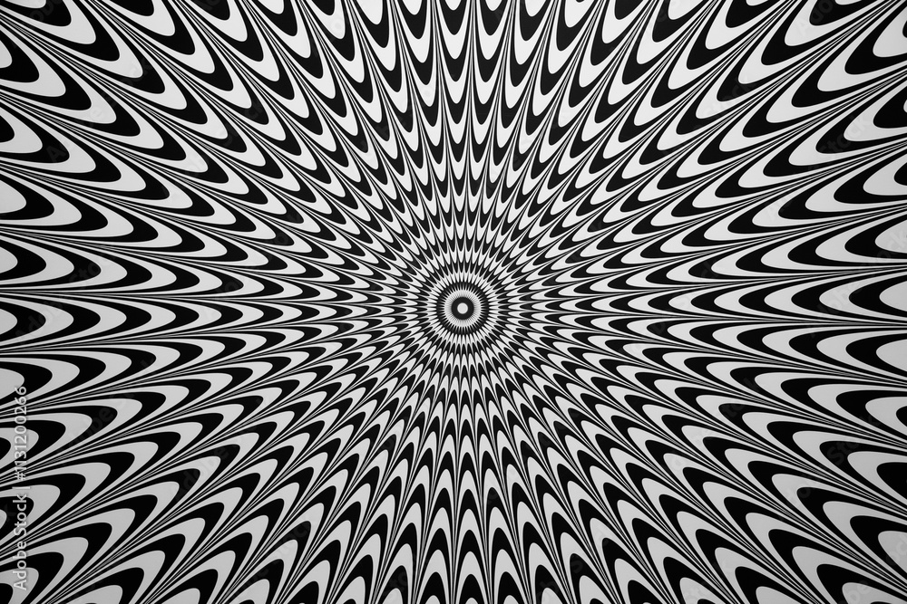 Optical illusion horizontal background. Abstract curves, geometric effect.