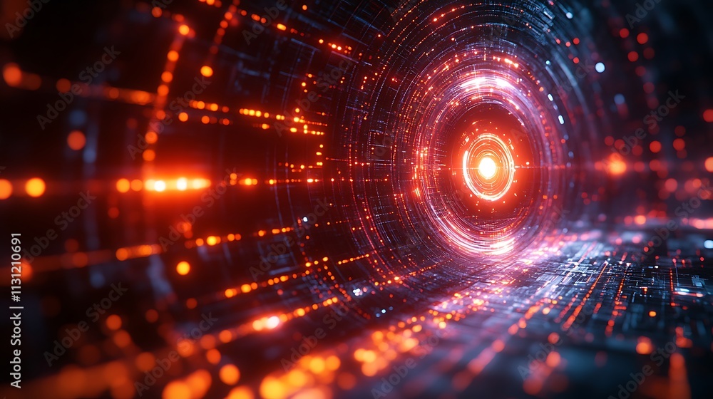 Obraz premium Futuristic vibrant digital interfaces glow with innovative technology driven elements images