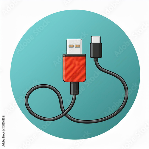 USB cable clipart illustration
