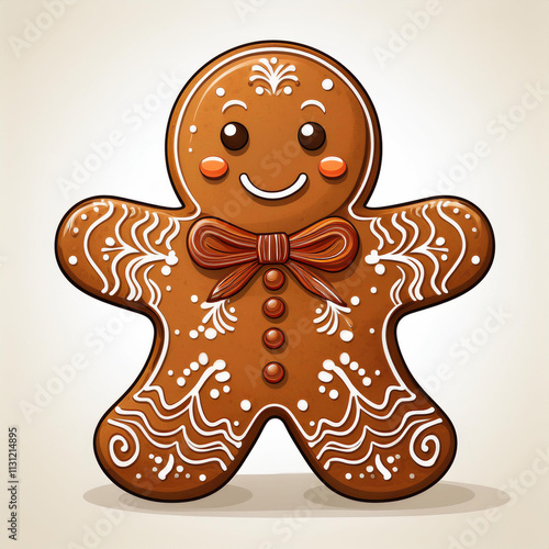 Gingerbread man isolated on white