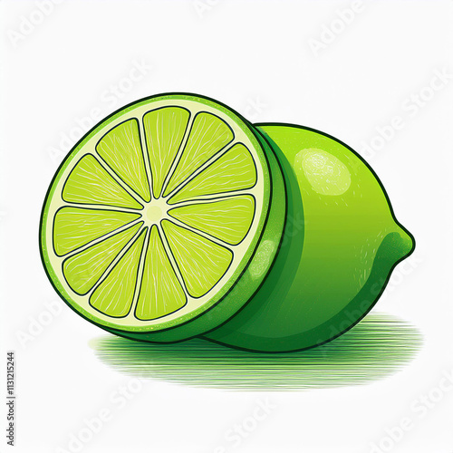Lime and lemon slice