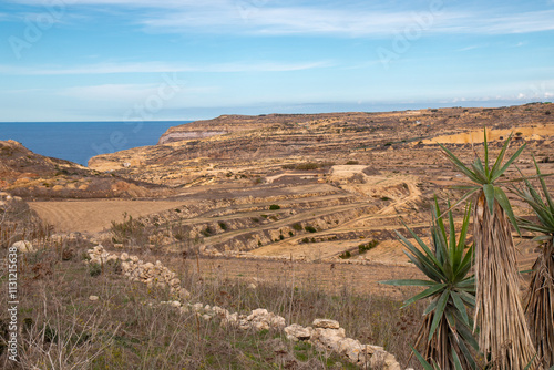 Obraz na płótnie Gozo (Għawdex) Island landscape of the northern coast near Zebbug Malta w salonie