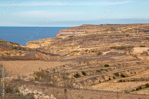 Obraz na płótnie Gozo (Għawdex) Island landscape of the northern coast near Zebbug Malta w salonie