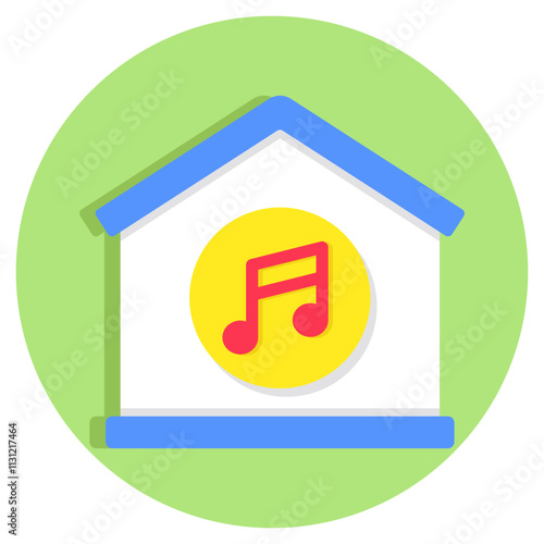 A beautiful design icon of home music