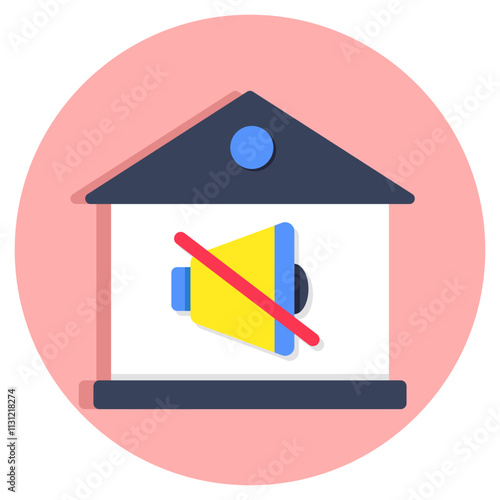 A colored design icon of house speaker off