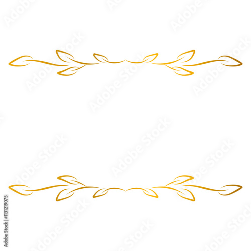 Ornamental gold leaves text frame