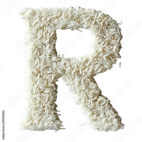 Rice Grain Letter R, Food Alphabet, White Rice