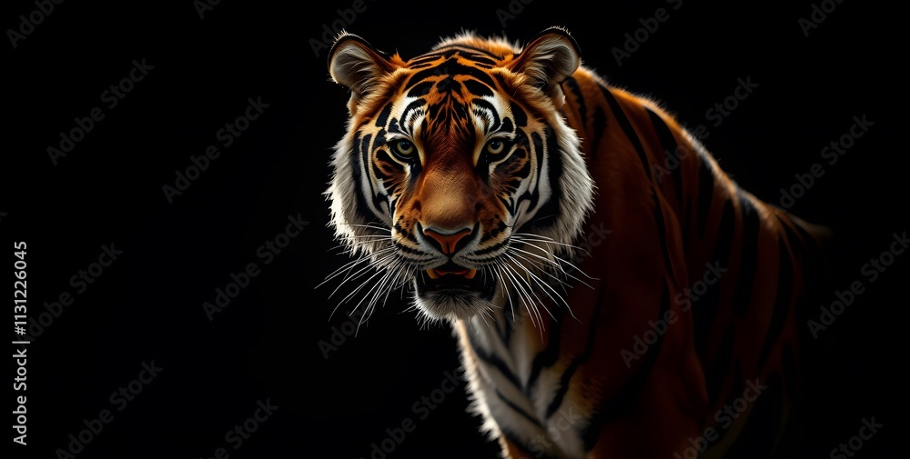 Obraz premium Tiger on black background