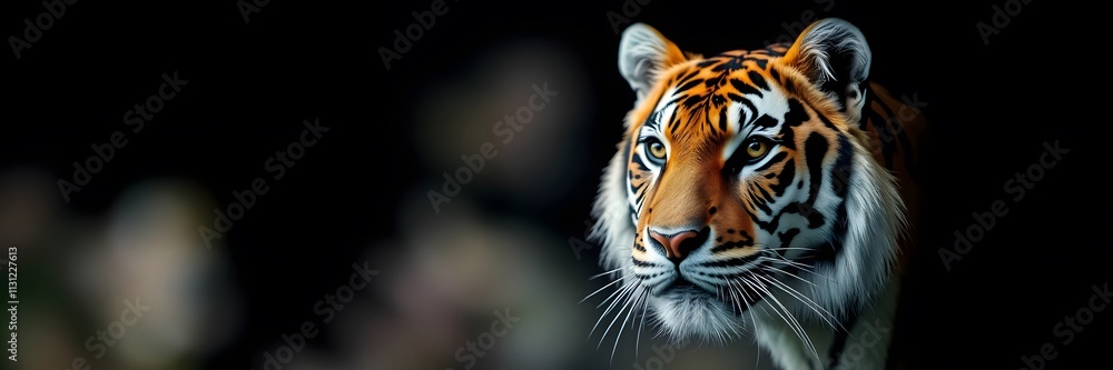 Obraz premium Tiger on black background