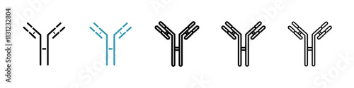 Antibody icons pack in black and blue.
