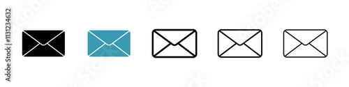 email icons pack in black and blue.