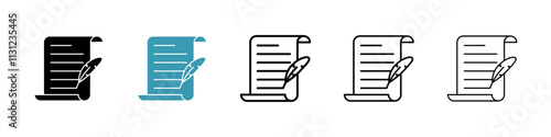 History Icons set in solid and thin line style