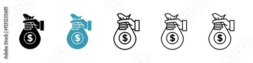 Investment Icons set in solid and thin line style