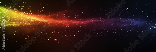 rainbow dust powder particles explosion, on black background for overlay