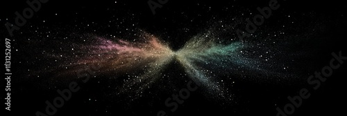 Wallpaper Mural rainbow dust powder particles explosion, on black background for overlay Torontodigital.ca