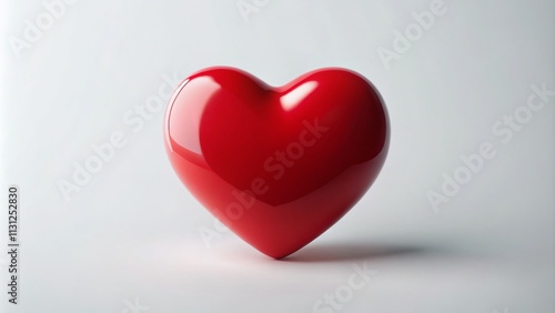 Wallpaper Mural A simple red heart shape icon against a white background symbolizes love and romance, conveying deep emotions and connection, perfect for expressing heartfelt sentiments. Torontodigital.ca