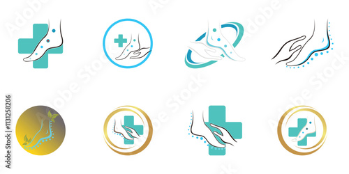 podiatry logo design collection with creative concept design premium vector