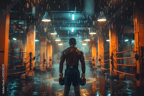 Intense boxing training session