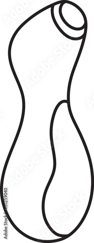 penguin vibrator, adult sex toy, accessories for sex games, linear black and white icons, doodle and sketch style, hand drawing