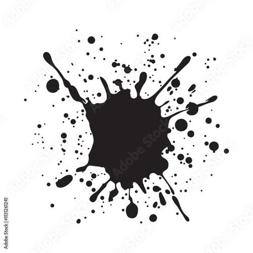 Grungy Paint Splash Silhouette Vector Illustration