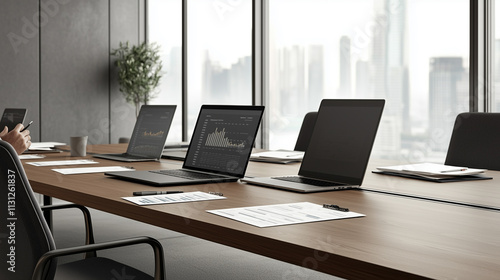 Wallpaper Mural Modern Boardroom with Executives Discussing Strategy Torontodigital.ca