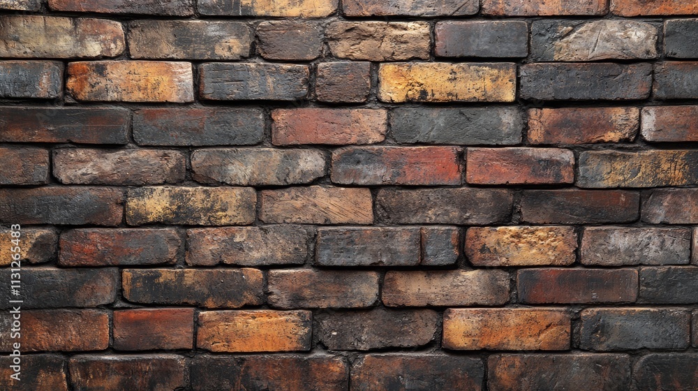 Obraz premium Aged Brick Wall with Weathered Graffiti and Textured Surface