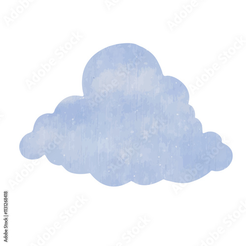 Decorative blue clouds. Vector graphics.