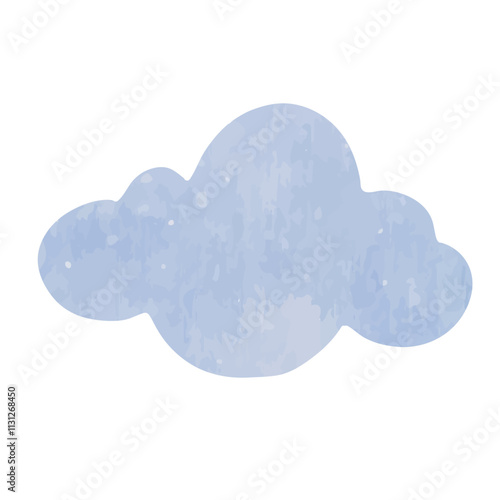 Decorative blue clouds. Vector graphics.