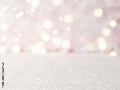 Sparkling Glitter Background Pink White Festive Lights Bokeh