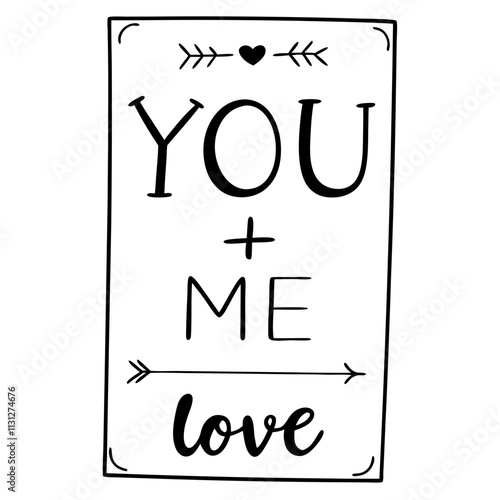 You + Me Love typography