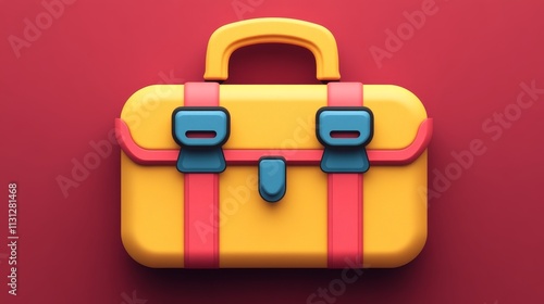 Colorful cartoon style toolbox on a vibrant background