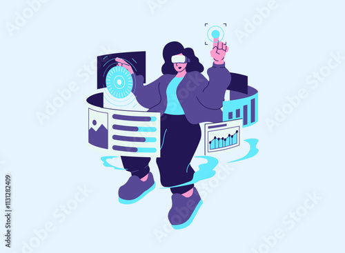 Illustration of an Metaverse Virtual Reality