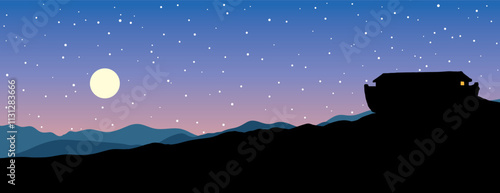 Biblical Noah's Ark. Vector drawing