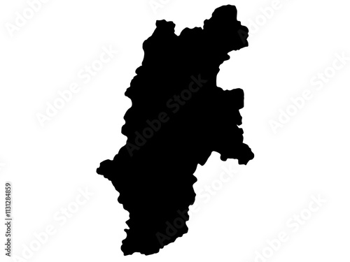 少しゆるい長野県のシルエット 中部地方