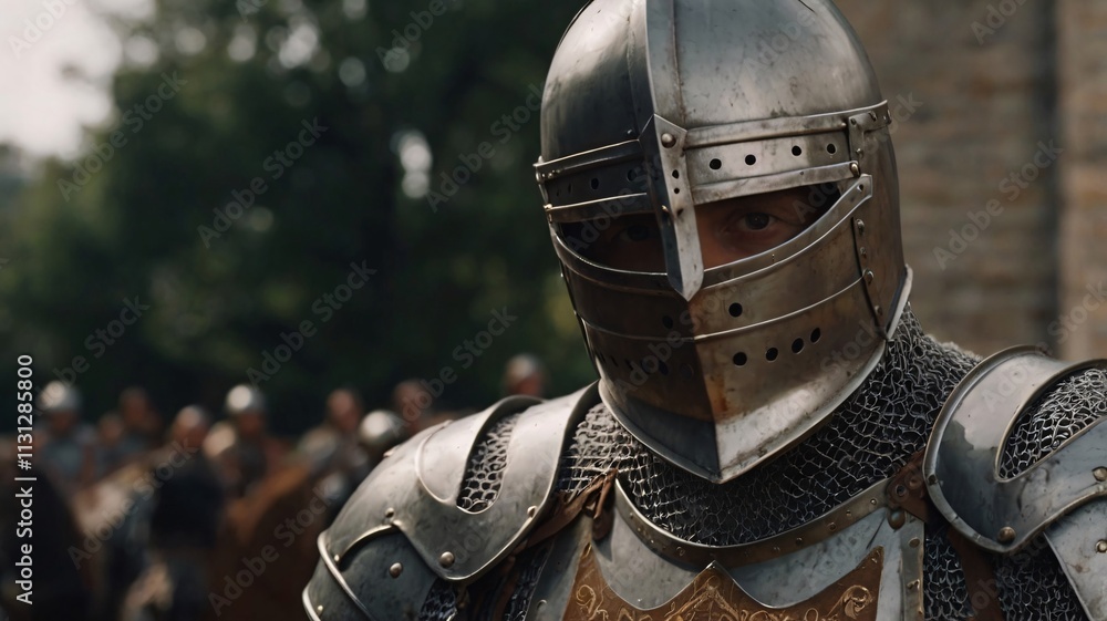 Fototapeta premium medieval knight in the castle