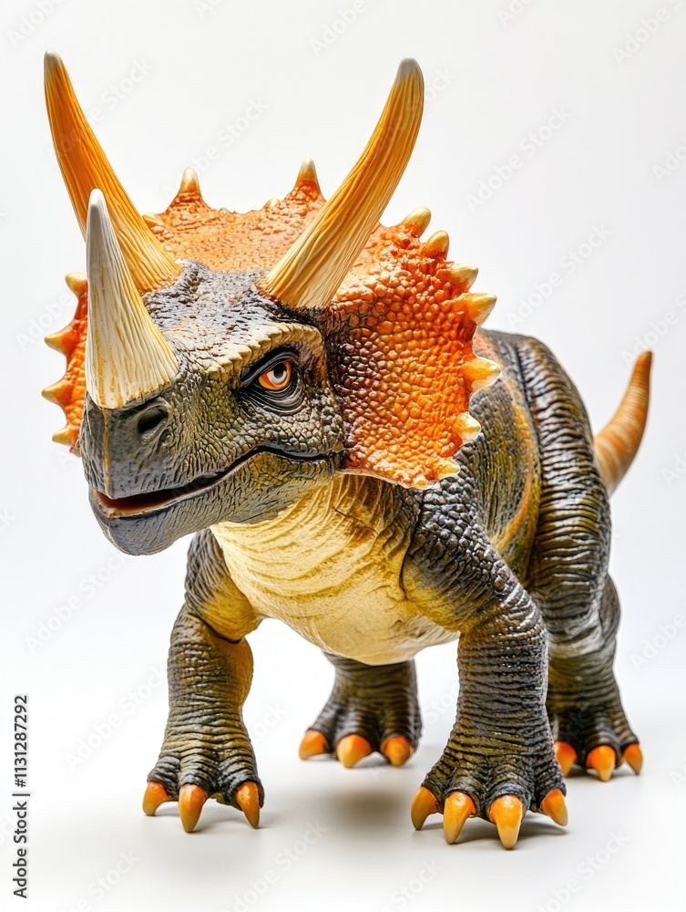 Fototapeta premium Toy dinosaur on white background