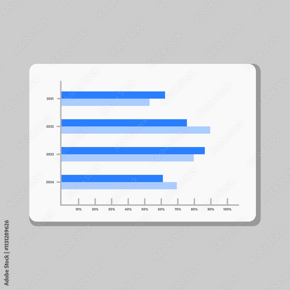 Obraz premium graph vector in blue color with white background