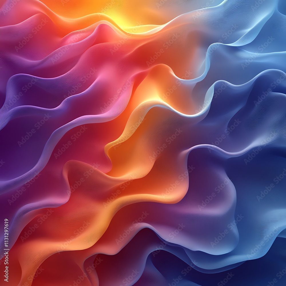 Obraz premium Abstract Gradient Waves Showcasing Vibrant Colors and Dynamic Flowing background