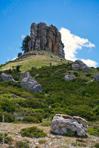 The impressive rock formation of “Perda 'e Liana” (1293 meters) a natural monument symbolic of Ogliastra, Sardinia, Italy.
