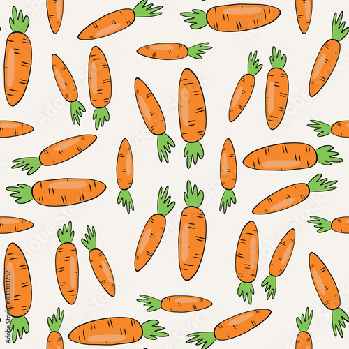 Wallpaper Mural vector seamless pattern with carrots. can be used as print, wallpaper, packaging paper design, textiles, notebooks, notepads, tableware and other things. Torontodigital.ca