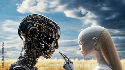 A woman's face is projected onto a computer screen