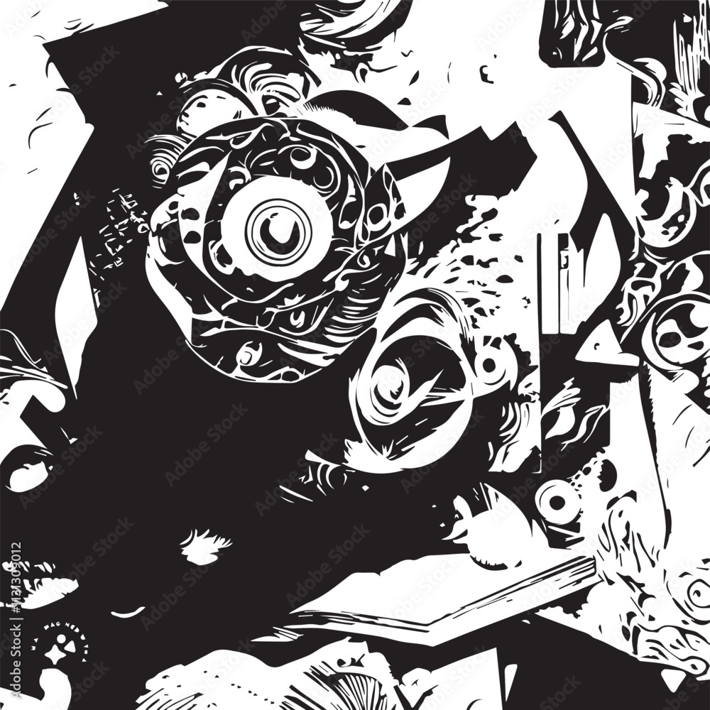 Obraz premium Abstract background. Monochrome texture. Image includes a effect the black and white tones