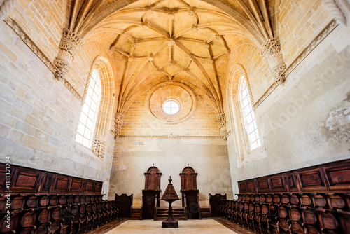 Tableau sur toile High choir, Church of the Convent of Christ, year 1162, Tomar, Santarem district